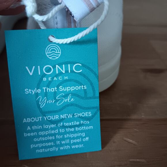 Vionic Beach Pismo 6.5 Wide Casual Beach Sneaker: Canvas, Cream NEW WITH DEFECTS - Picture 9 of 14